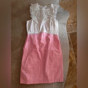 Lilly Pulitzer Sheath Dress White and Pink Sleeveless
